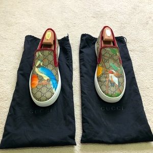 EUC Gucci Loafers | Canvas Finish |  Silver Bird Print |  Size 10 US